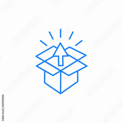 open box upward icon sign vector