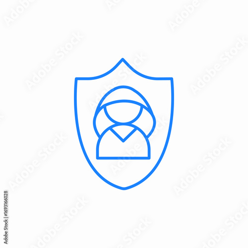 protected user shield icon sign vector