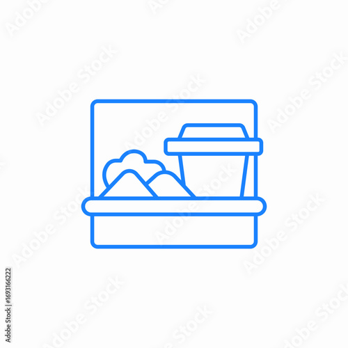 salad bowl fork icon sign vector