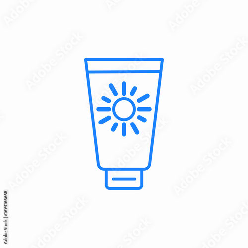 sunscreen tube cap icon sign vector