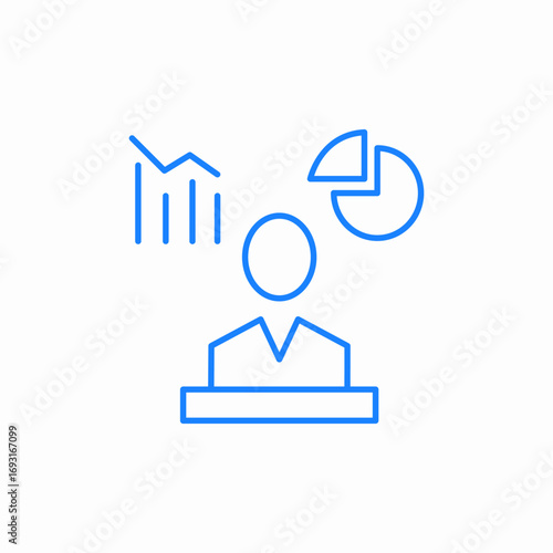 user chart analysis icon sign vector