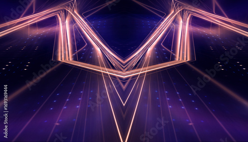 Abstract futuristic neon ba...