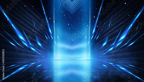 Abstract futuristic neon ba...