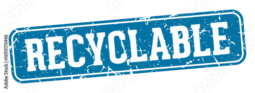 recyclable rectangular sign. recyclable stamp