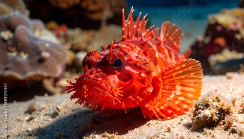 Fototapeta Naklejka Na Ścianę i Meble -  Red fish on coral reef