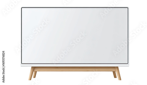 Wallpaper Mural A rectangular, flat-screen TV with light-colored wooden legs Torontodigital.ca