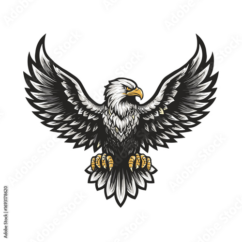 Eagle soaring over the landscape