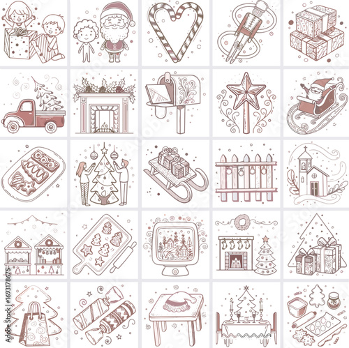 Variety of drink illustrations showcasing cocktails and beverages concept of icon set  