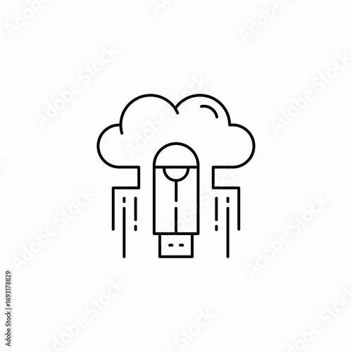 cloud data carrier icon sign vector