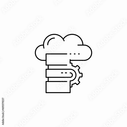 cloud server settings icon sign vector