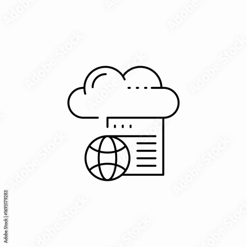 cloud web protocol icon sign vector