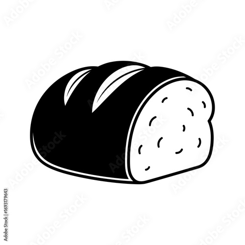 Winter male clothing icons vector art of loaf of bread icon, representing bakery and fresh baked goods vector