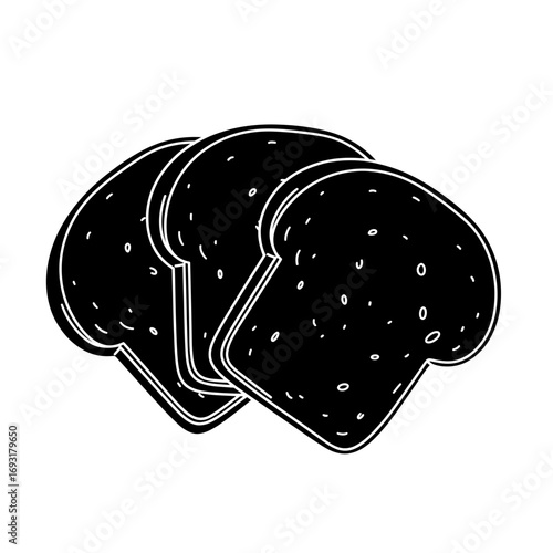 Winter male clothing icons vector art of three slices of toast bread stacked on top of each other, a breakfast staple vector