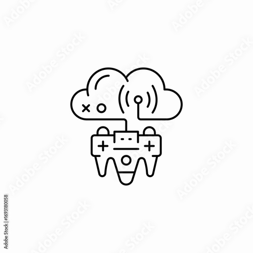 gaming cloud icon sign vector
