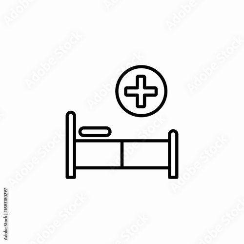 hospital bed icon sign vector