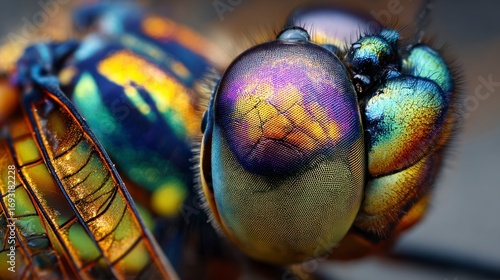 Closeup dragonfly eye