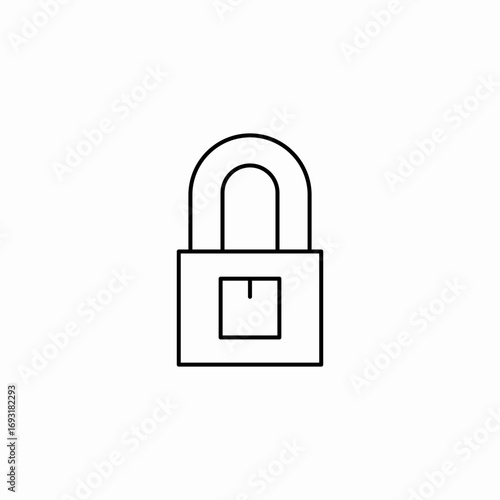 padlock locked icon sign vector