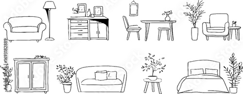 Minimalist line art furniture collection for interior design inspiration