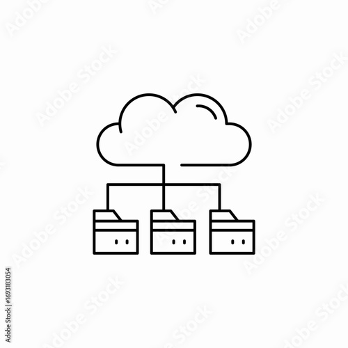 shared folders cloud icon sign vector