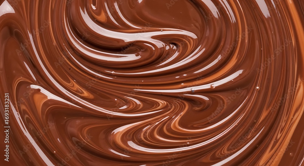 Naklejka premium Swirls of Decadent Melted Chocolate Texture.