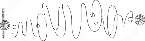 Minimalist line art collection featuring waves, dots, circles, and spirals for design use