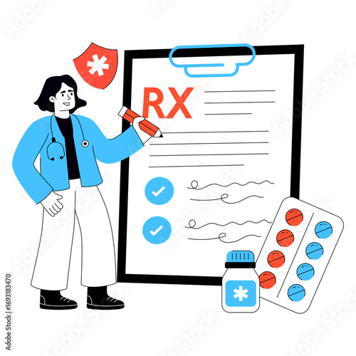 Trendy design illustration of prescription