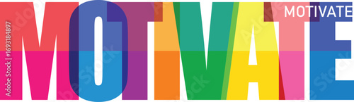 Large colorful letters spelling motivate text word