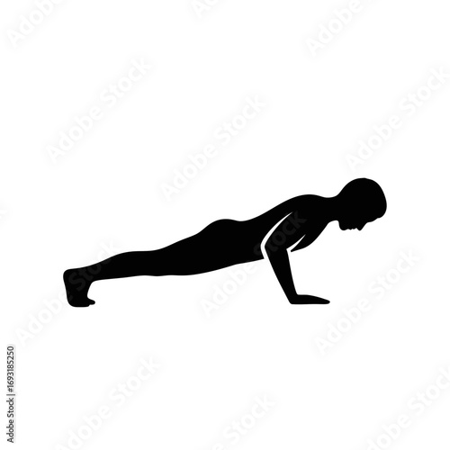 Person doing a push-up in a fitness pose