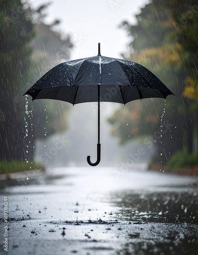 floating umbrella protecting from rain