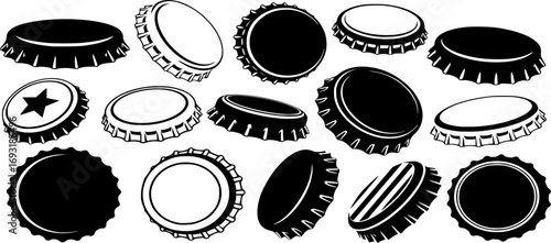 Crown caps svg, Crown caps silhouette, Bottle cap svg, Soda cap svg, Bottle cap silhouettes
