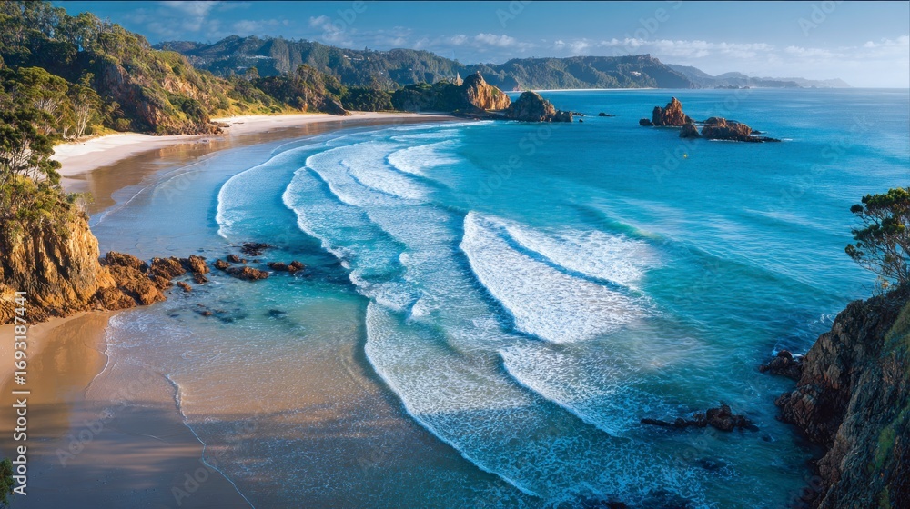 Obraz premium Coastal beach scenic view