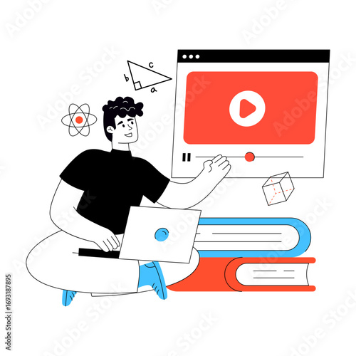 Premium download illustration of educational video
