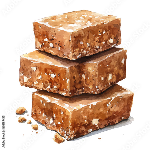 Halva, watercolor vector, isolated on a white background.