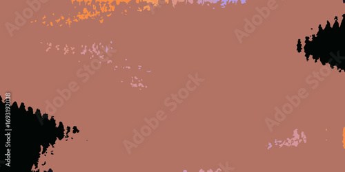 Abstract painting featuring a blend of muted pinks oranges and blacks with blurred edges and textured brushstrokes created with generated ai