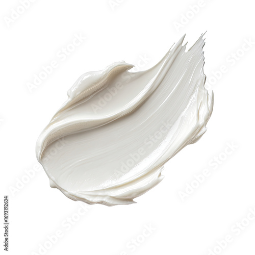 Creamy white cosmetic product smear