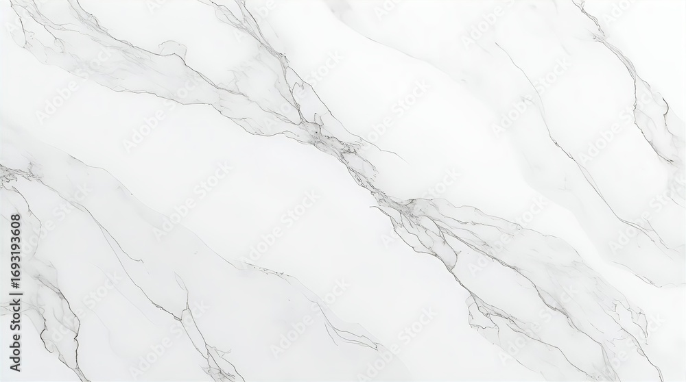 Obraz premium Elegant white polished marble texture with subtle grey veins, a luxurious natural stone background for modern interior design and sophisticated home decor.