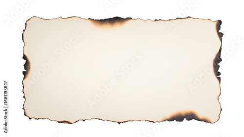 Cream paper shows burned edges for texture overlays, a transparent cutout PNG for digital art, social media, and grunge design.
