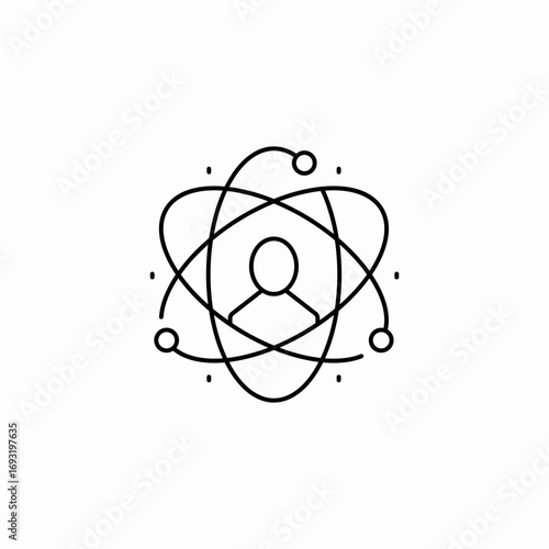 atom core human icon sign vector