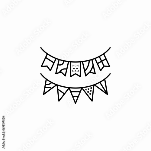 bunting flag icon sign vector