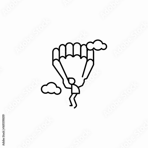 parachute jump icon sign vector