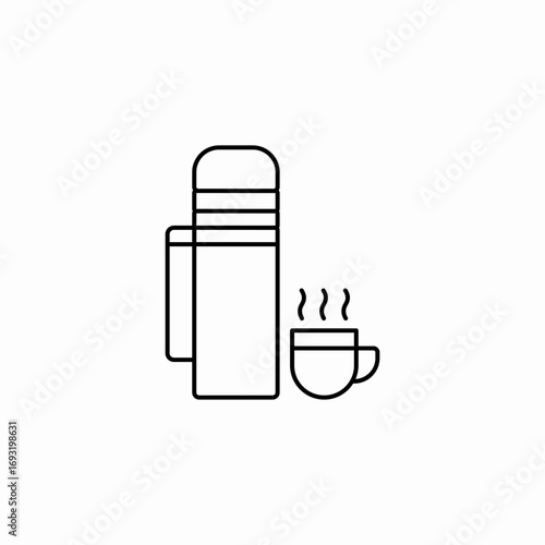 thermos hot tea icon sign vector