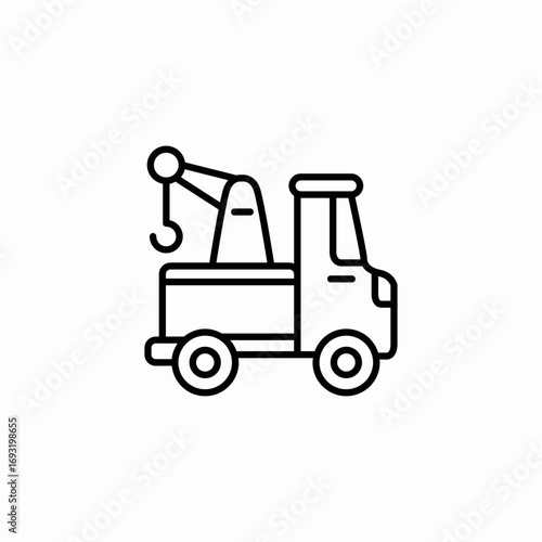 tow truck icon sign vector