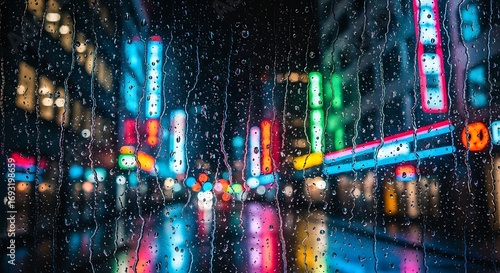 Rainy Night City Lights.