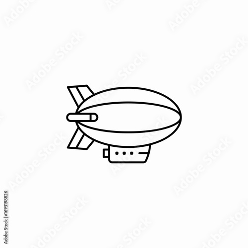 zeppelin aircraft icon sign vector