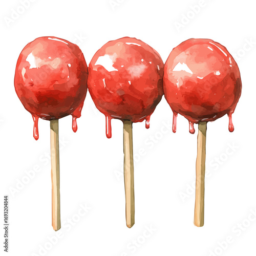 watercolor vector of Dango, isolated on a white background.