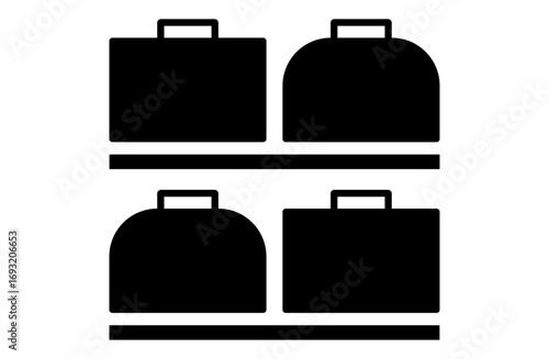 コインロッカー、荷物預かりを示すシンプルなアイコンイラスト