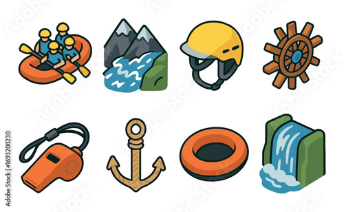 Traveling icon set. Flat style. Vector icons