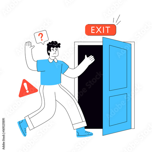 A unique design illustration of alarming situation