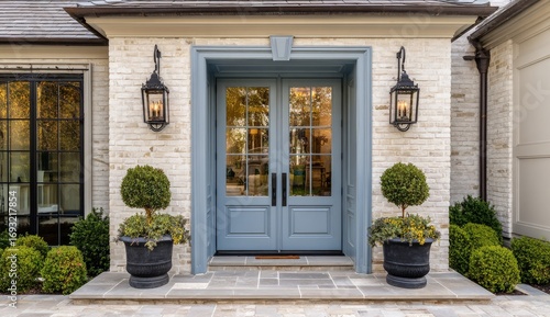 Elegant double doors entrance of a house