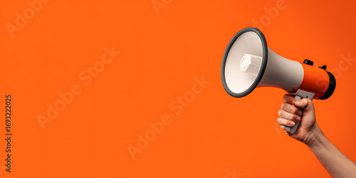 megaphone in hand